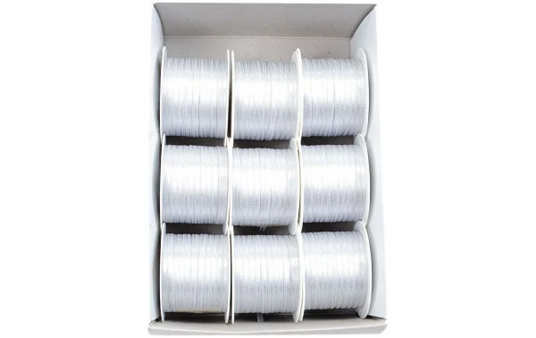 Coupon 🤩 GOLDINA Ruban Cadeau Satin 3 Mm X 10 M, Blanc – Emballage Cadeau 👍 1