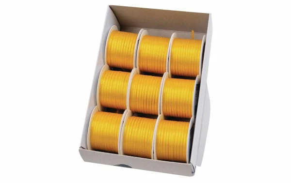 Tout neuf 😉 GOLDINA Ruban Cadeau Satin 3 Mm X 10 M, Jaune – Emballage Cadeau 🥰 1