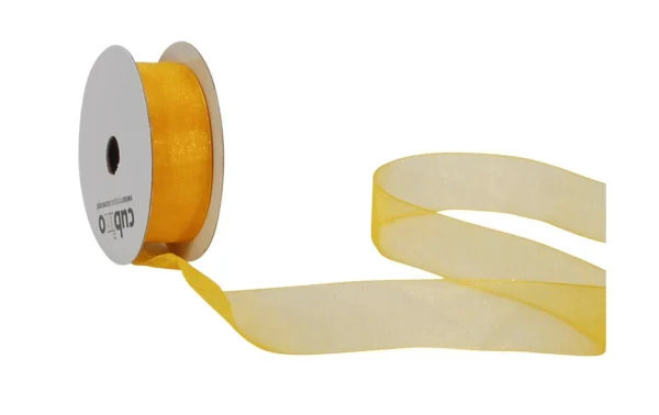 Promo 🔔 Spyk Ruban Cadeau Organsa 15 Mm X 8 M, Jaune – Emballage Cadeau 😀 1