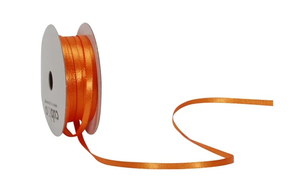 Tout neuf 💯 Spyk Ruban Cadeau Satin 3 Mm X 8 M, Orange – Emballage Cadeau 🥰 1