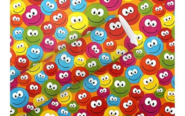 Coupon 🔔 Braun + Company Papier Cadeau Just Smileys 70 Cm X 2 M, 80 G/m², Multicolore – Emballage Cadeau 💯 1