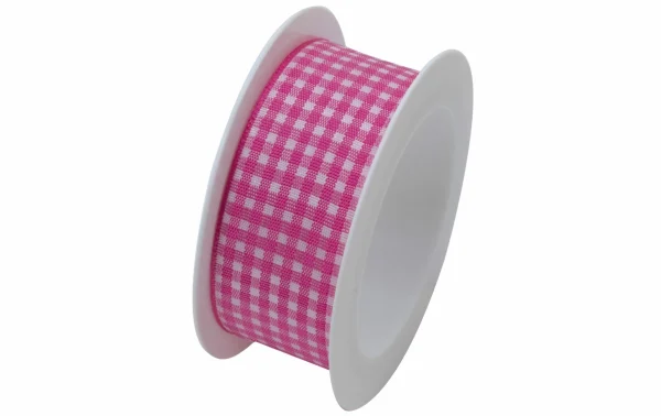 Meilleure vente 🌟 Braun + Company Ruban Cadeau Vichy 25 Mm X 2 M, Rose – Emballage Cadeau ⌛ 1