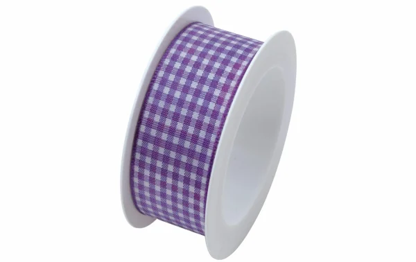 Coupon 💯 Braun + Company Ruban Cadeau Vichy 25 Mm X 2 M, Violet – Emballage Cadeau 🔥 1