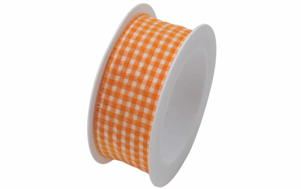 Acheter 😀 Braun + Company Ruban Cadeau Vichy 25 Mm X 2 M, Orange – Emballage Cadeau 😀 1