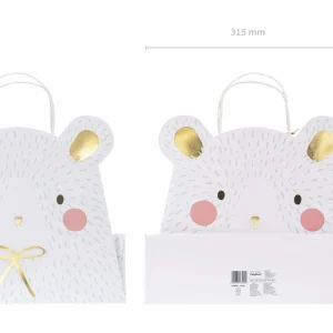 Offres 👏 Partydeco Sac Cadeau Ours Polaire 31,5 X 27 X 10 Cm, Blanc – Emballage Cadeau 😍 6