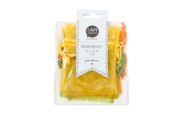 Grosses soldes 🎁 I AM CREATIVE Sac En Organza Spring 9 X 12 Cm, 6 Pièces – Emballage Cadeau 🧨 1