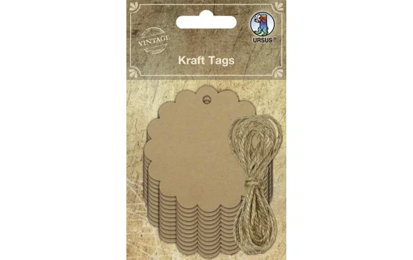 Sortie 🧨 URSUS Étiquette Pour Cadeau 6 Cm 12 Pièces, Marron – Emballage Cadeau 🔥 1