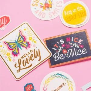 Grosses soldes 😀 American Crafts Étiquette Pour Cadeau Paige Evans 40 Pièces, Multicolore – Emballage Cadeau 🎁 9