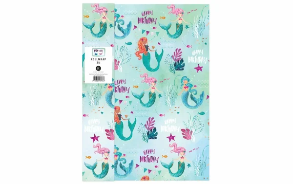 Coupon ✨ Cart Papier Cadeau Sirène 1 Rouleau, 70 Cm X 3m – Emballage Cadeau 🥰 1