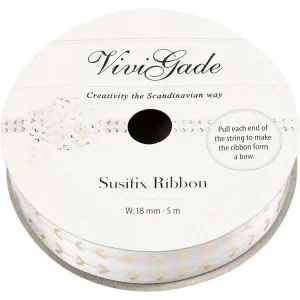 Vente flash ✨ Creativ Company Ruban Cadeau Susifix 5 M Blanc, Coeurs – Emballage Cadeau 👍 7