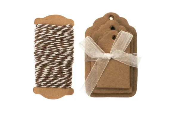 Coupon 👏 Glorex Étiquette Pour Cadeau Étiquette, Marron – Emballage Cadeau 🌟 1