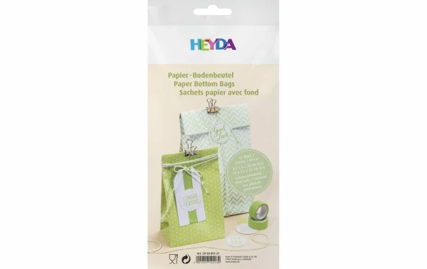 De gros 😍 Heyda Sac En Papier 12 Pièces Vert – Emballage Cadeau ❤️ 3