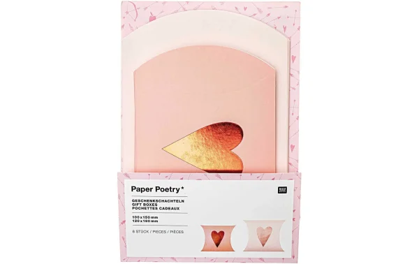 Tout neuf 🎉 Rico Design Carton Cadeau Coeurs 6 Pièce/s, Rose/Rouge – Emballage Cadeau ✨ 1