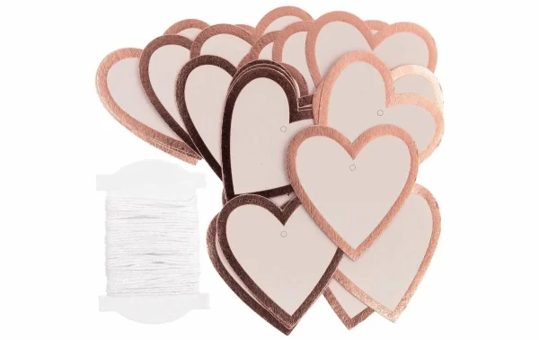 Budget 🛒 Rico Design Étiquette Pour Cadeau Coeur 24 Pièce/s, Rose – Emballage Cadeau 🎁 3