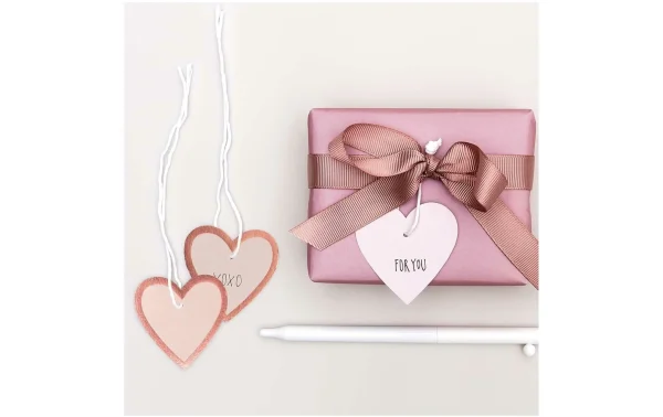 Budget 🛒 Rico Design Étiquette Pour Cadeau Coeur 24 Pièce/s, Rose – Emballage Cadeau 🎁 4