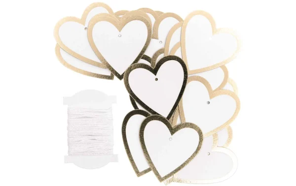 Remise ⭐ Rico Design Étiquette Pour Cadeau Coeur 24 Pièce/s, Doré – Emballage Cadeau 🎁 3
