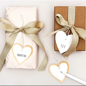 Remise ⭐ Rico Design Étiquette Pour Cadeau Coeur 24 Pièce/s, Doré – Emballage Cadeau 🎁 9