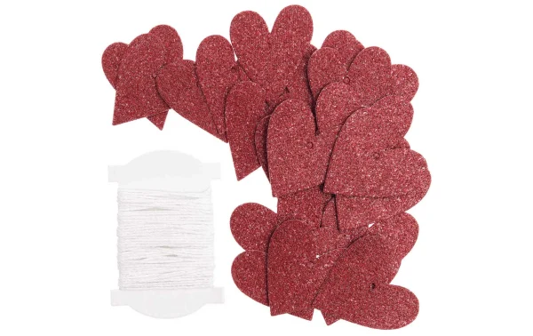 Bon marché 🧨 Rico Design Étiquette Pour Cadeau Coeur Glitter, 24 Pièce/s, Rouge – Emballage Cadeau 😀 3