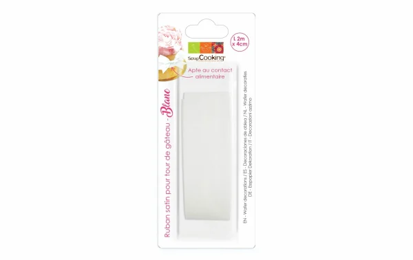 Sortie ⌛ ScrapCooking Décoration Alimentaire Ruban De Satin Blanc – Décoration De Pâtisseries 🎁 1