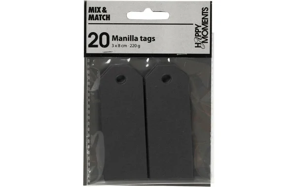 Tout neuf 👍 Creativ Company Étiquette Pour Cadeau Manila Tags, 3 X 8 Cm, 20 Pièces, Noir – Emballage Cadeau 😀 1